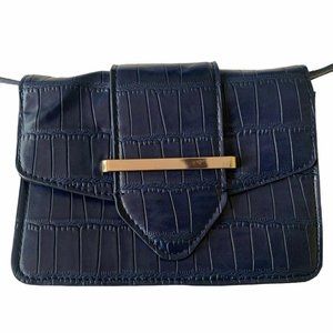 Who what Wear Navy Blue Cocodrille Crossbody bag